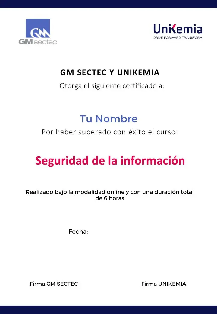 Certificado GM Sectec 1